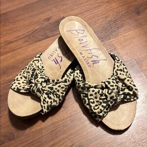 Blowfish Tan and Black Leopard Women's Sandals